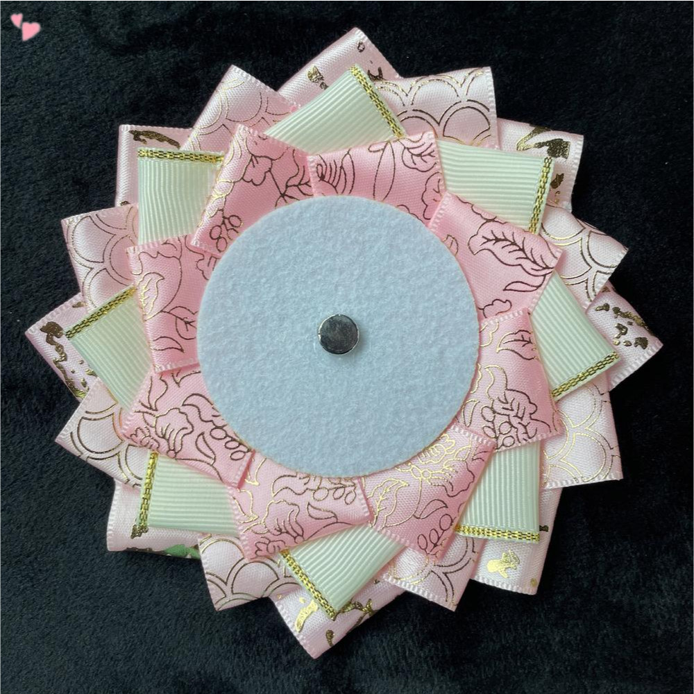Handmade ที่ละเอียดอ่อนริบบิ้น Rosette Badge สําหรับ 55 มม.-75 มม.ป้ายกระเป๋า DIY กระเป๋าตกแต่งอุปกรณ์เสริม