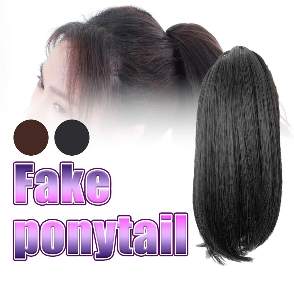 ยาว30CM แฮร์พีชหางม้า วิกผม ชิ้นหนา ดูเป็นธรรมชาติสุดๆ กิ๊บหนีบตัวใหญ่ แบบตรงสั้น 2สีให้เลือก - รูปที่ 3