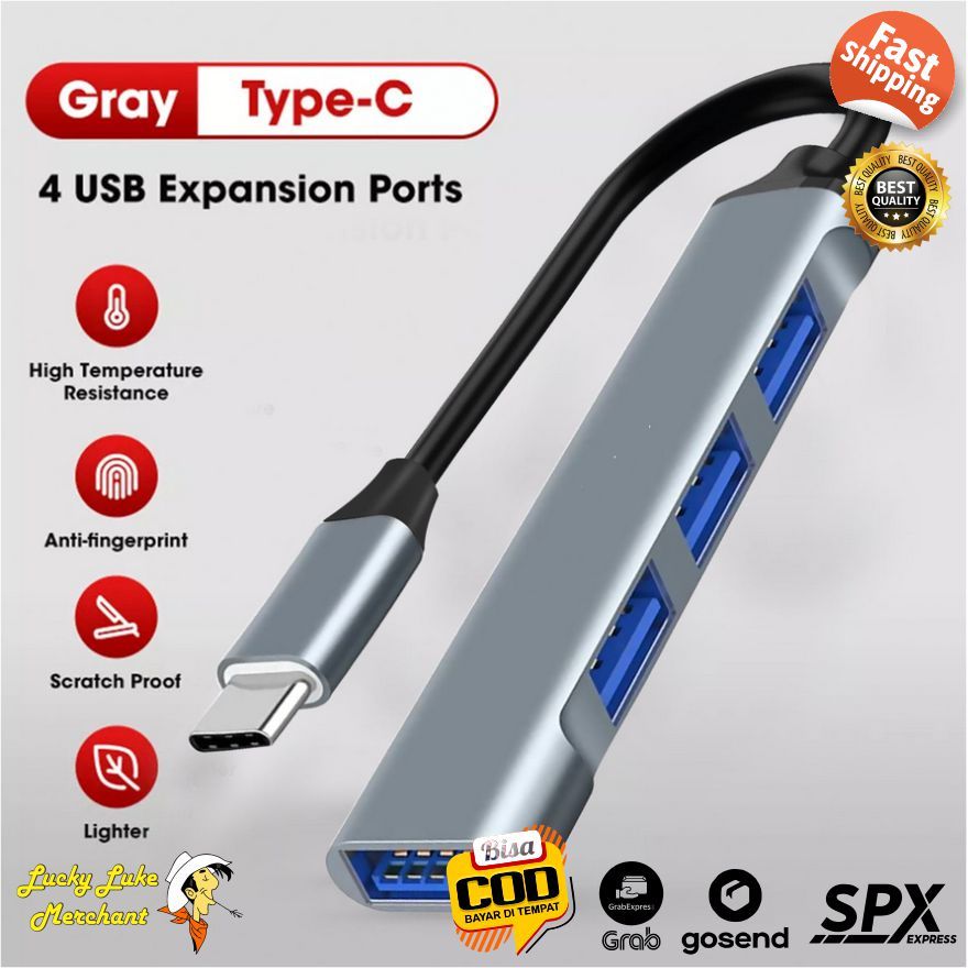 อะแดปเตอร์ USB HUB Type C 4 พอร์ต USB Type-C เป็น USB 3.0 และ USB 2.0 ความเร็วสูง