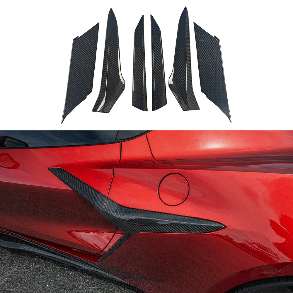 แห้งคาร์บอนด้านข้างมือจับประตูครอบคลุม Trim สําหรับ C8 Corvette Z06 Coupe ZR1 E-Ray 23 + ด้านข้าง Fe
