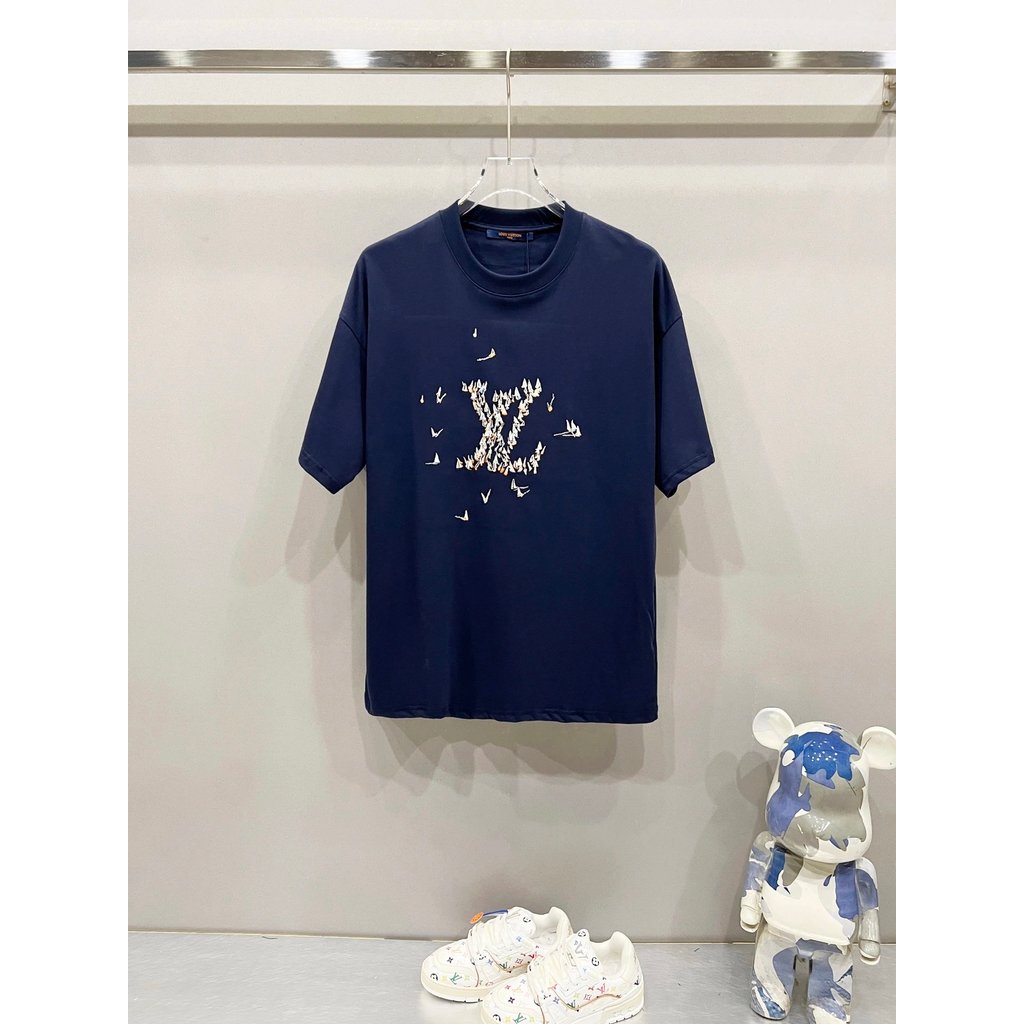 รุ่น V เรือใบขนาดเล็กรวมกันตัวอักษรเย็บปักถักร้อยโลโก้ Casual แฟชั่น All-Match รอบคอแขนสั้นเสื้อยืดผ