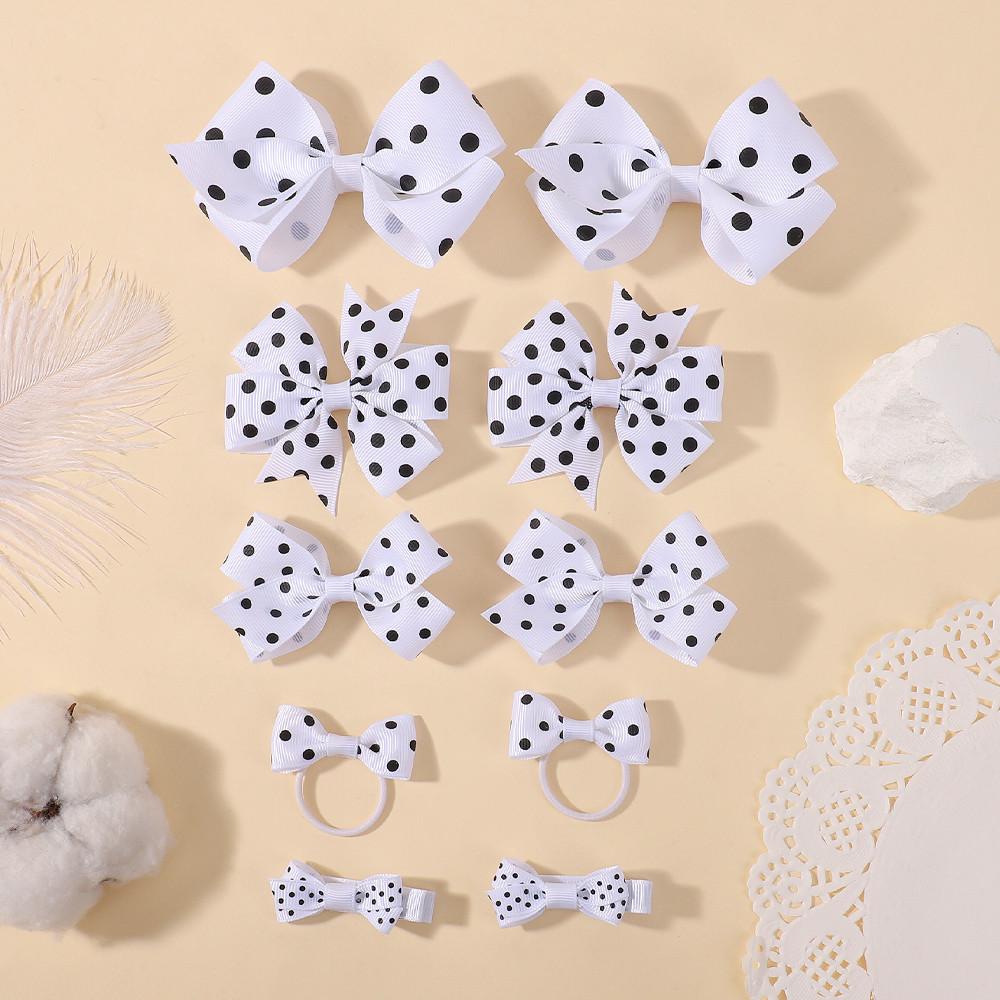 ชุดกิ๊บริบบิ้นสำหรับเด็ก 10 ชิ้น พร้อมริบบิ้นเนื้อยืด Grosgrain ตกแต่งเส้นผมสำหรับเด็ก