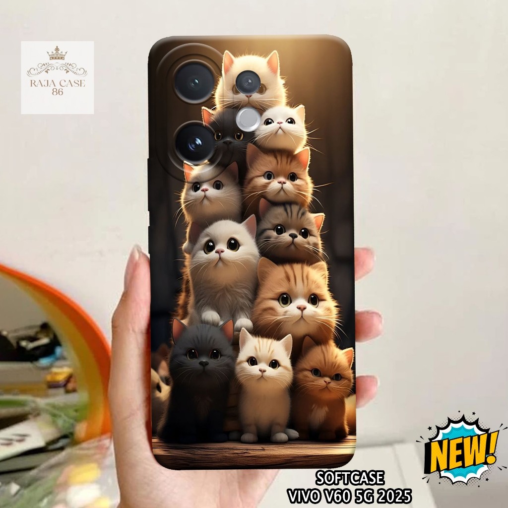เคส HP Vivo V60 5G 2025 - เคส Vivo V60 5G ล่าสุด - เคสแมวลาย - ตัวป้องกันมือถือ - Vivo V60 5G - Vivo