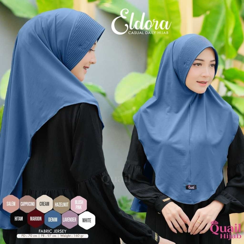 1101 Eldora Hijab Daily Original Quail Instant Hijab Jersey ต้นฉบับนกกระทา Eldora นกกระทา Instant Hi