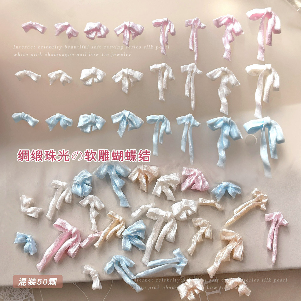ซาตินมุกสีขาวโบว์ผูกอุปกรณ์เพชรใหญ่ผสมแกะสลักนุ่มสีชมพูสีฟ้าฝรั่งเศสลําแสงยาวผูกโบว์อุปกรณ์เพชรใหญ่