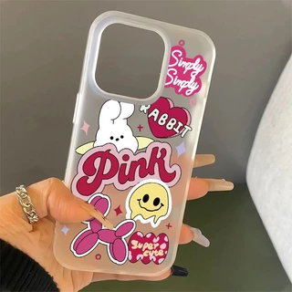 รอยยิ้มและตัวอักษร For iPhone เคสโทรศัพท์ ที่มีเนื้อสัมผัสพิเศษ 16 14 13 XR 11 16 Pro Max 15 12 PRO 14 15 16 Plus