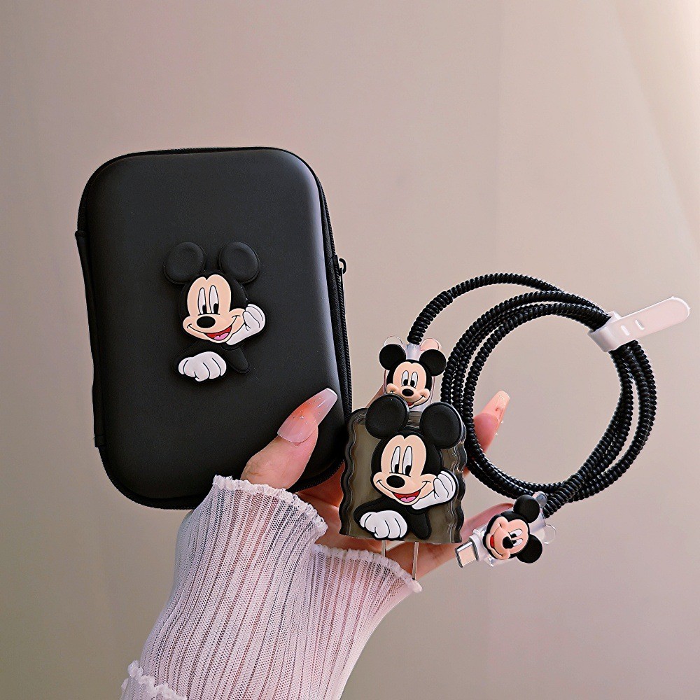 ใหม่การ์ตูน Mickey Charger Head เคสป้องกันสําหรับ iPhone