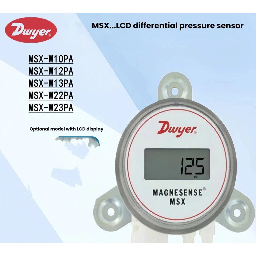 Dwyer Dwyer MSX-W10 W12 W13 W22 W23-PA-LCD Micro แรงดันไฟฟ้า Difference Sensor พร้อมจอแสดงผล
