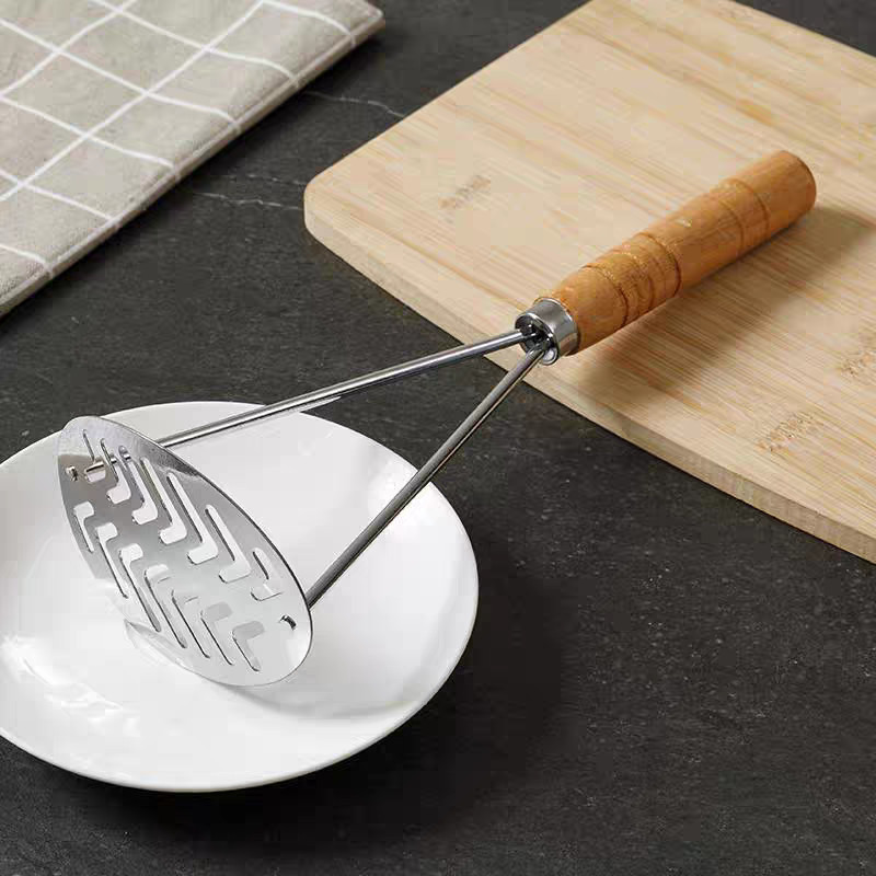 ที่บดมันฝรั่ง ที่บดฟักทอง สเตนเลสแท้ ด้ามไม้คุณภาพ เครื่องบดอาหารเอนกประสงค์ บดละเอียด ทนแรงกด ใช้ได้นาน - รูปที่ 6