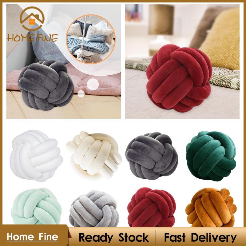 [Katharina_x] หมอนบอลปมนุ่มโยนหมอนผูกปมของเล่นเบาะทอมือสําหรับเตียงเก้าอี้ห้องนอนตกแต่งบ้าน 8.66Inch