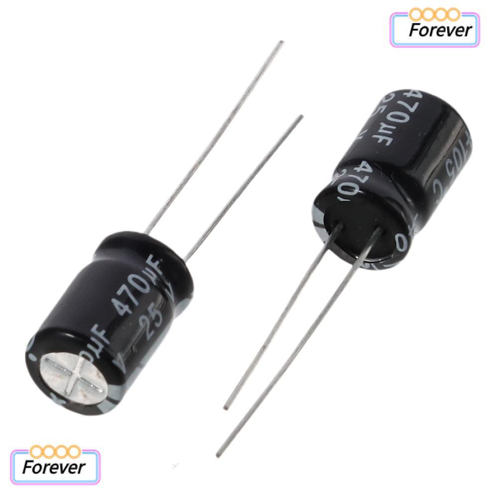 FOREVER ตัวเก็บประจุไฟฟ้า, อลูมิเนียม 25V 470uF ตัวเก็บประจุไฟฟ้า Polarised คุณภาพสูง -40~+105C 8x12
