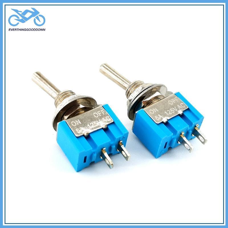 EVER 10pcs DPDT Mini Toggle Switch 2pin 2 ตําแหน่งเปิด/ปิด Miniature Toggle Switch 6A 125V Toggle Sw