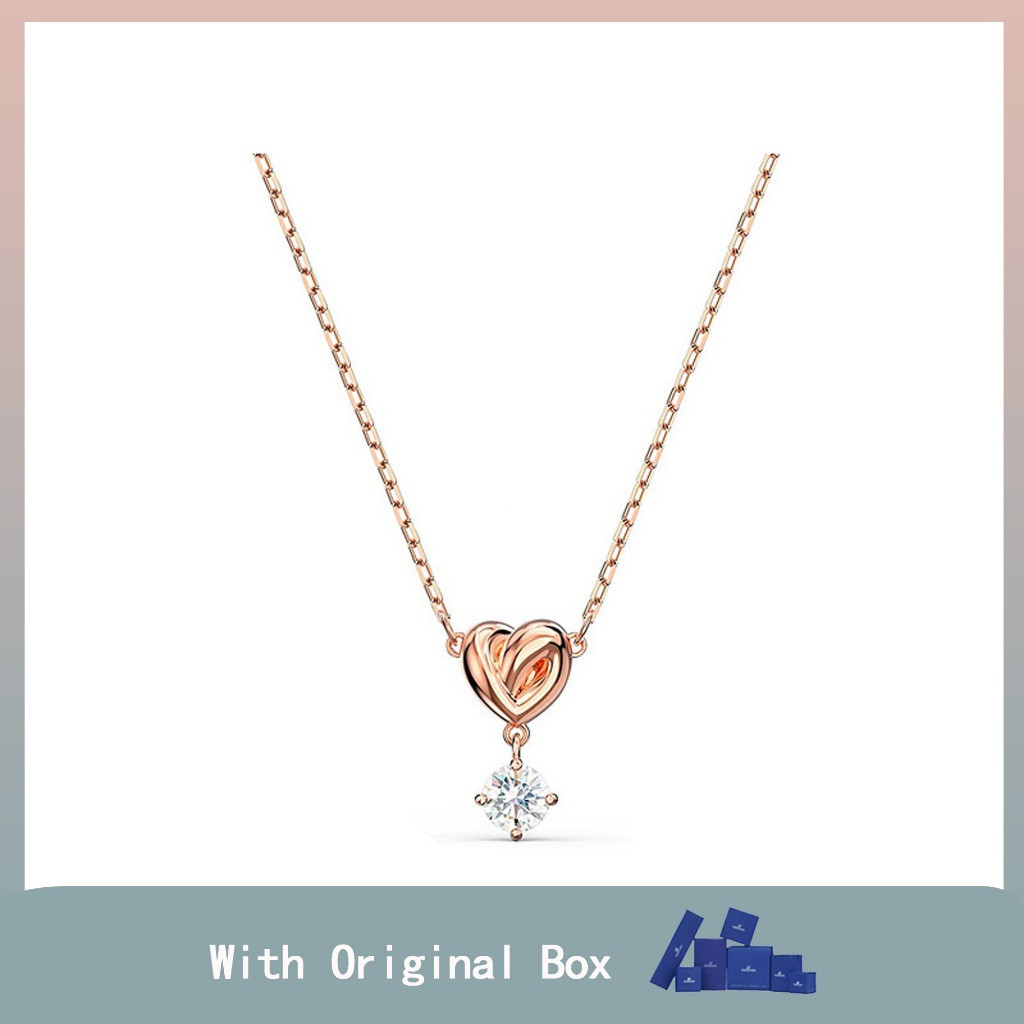Swan LIFELONG HRT สร้อยคอแฟชั่นคลาสสิก Rose Gold Plated สร้อยคอจี้ของขวัญวันเกิดของขวัญวันวาเลนไทน์