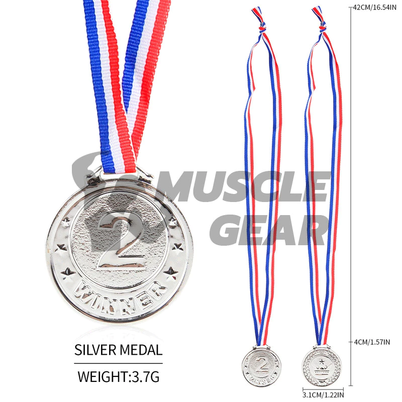 [จัดส่งในพื้นที่] เหรียญรางวัล รางวัล(สีทอง สีเงิน สีบรอนซ์) พร้อมริบบิ้นคอ เล่นกีฬา ประชุม สําหรับเด็กนักเรียน thumbnail 8