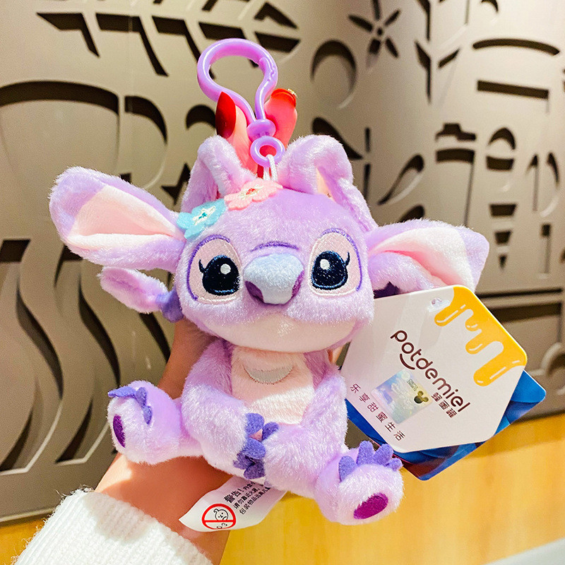 ของแท้ Disney Disney Disney Stitch Plush Doll Pendant Star Treasure Stitch Plush Bag Pendant
