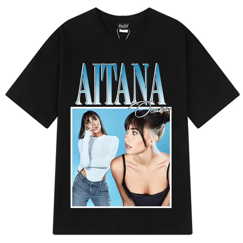 Singer Aitana Ocana Fashion Graphic T Shirts Men Women Harajuku T-shirts Cotton Aesthetic Short Slee