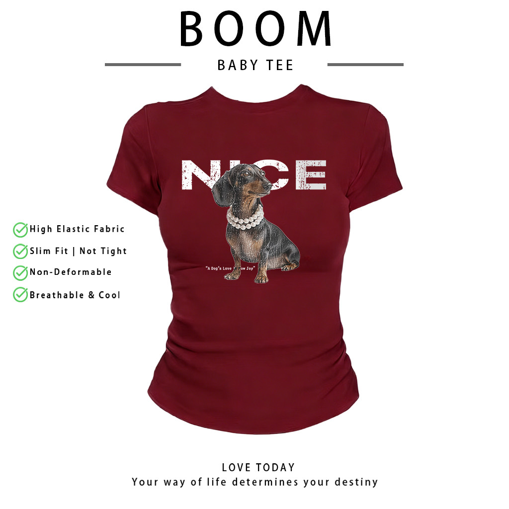 COD（จัดส่งภายใน 24 ชั่วโมง）เสื้อสาวอวบ เสื้อครอปท็อป แขนสั้น babytee สไตล์เกาหลี y2k T-shirt | NICE - รูปที่ 4