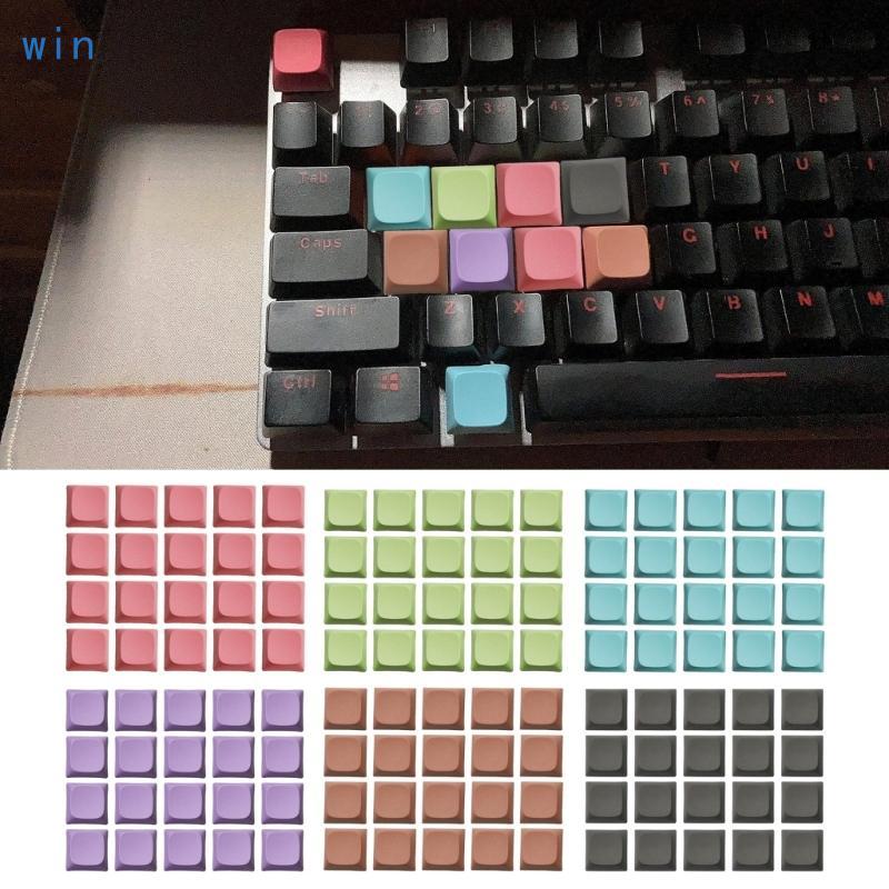 Win 20 ชิ้น PBT 1U สี Keycaps คราบทนลายนิ้วมือเพิ่มการพิมพ์