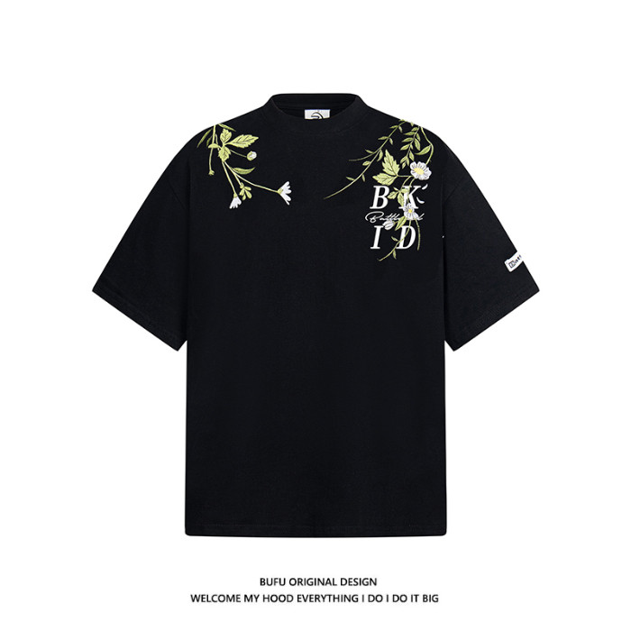 COD [/แนะนํา] Heavy 230g เส้นด้ายคู่ผ้าฝ้ายแท้หวีแน่น BKID พิมพ์เสื้อยืดแขนสั้น 2026 W5B7