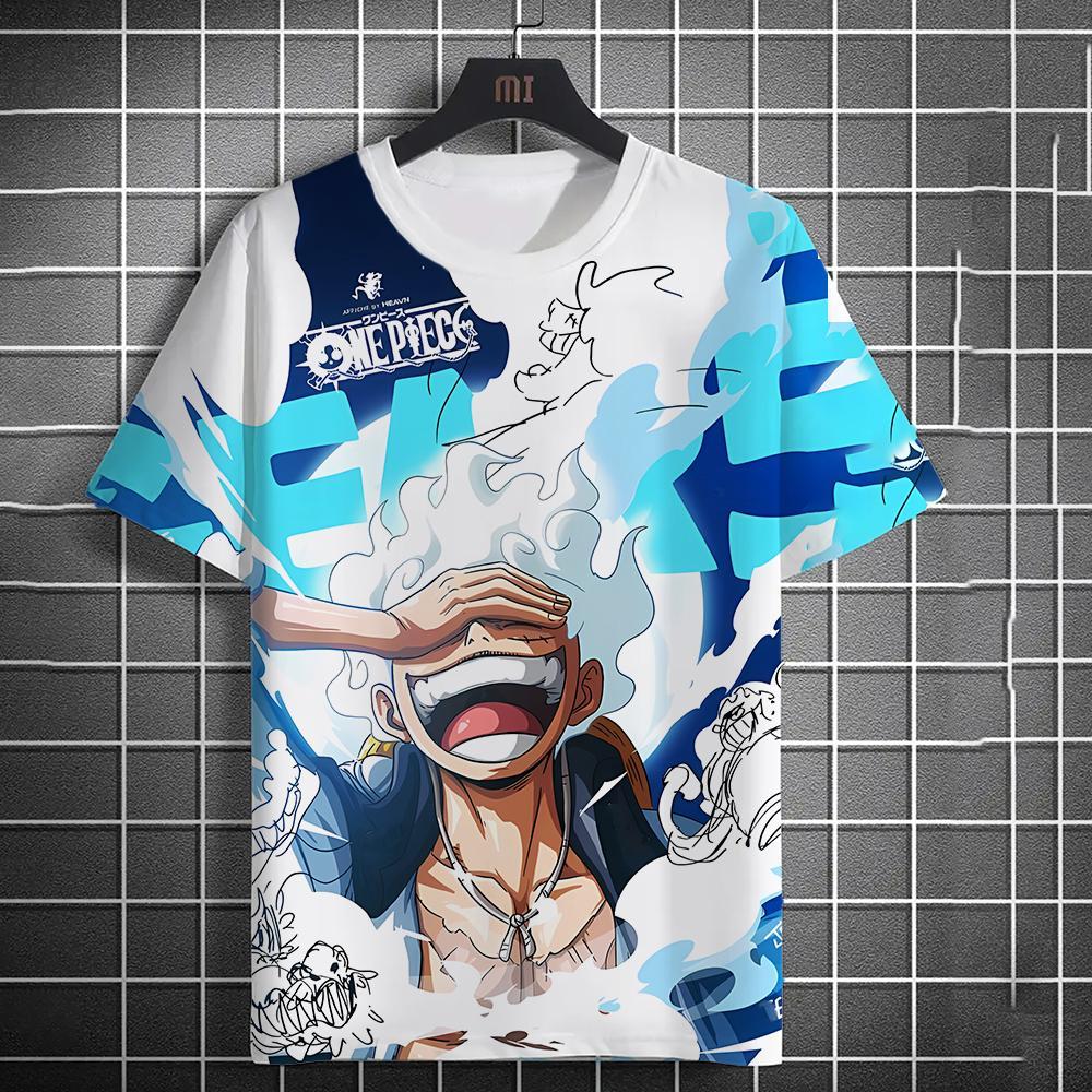 เสื้อยืด anime One Piece แบบ 3D พิมพ์ Munchie D Luffy Ace Zoro สำหรับชาย สวมใส่ง่ายในฤดูร้อน