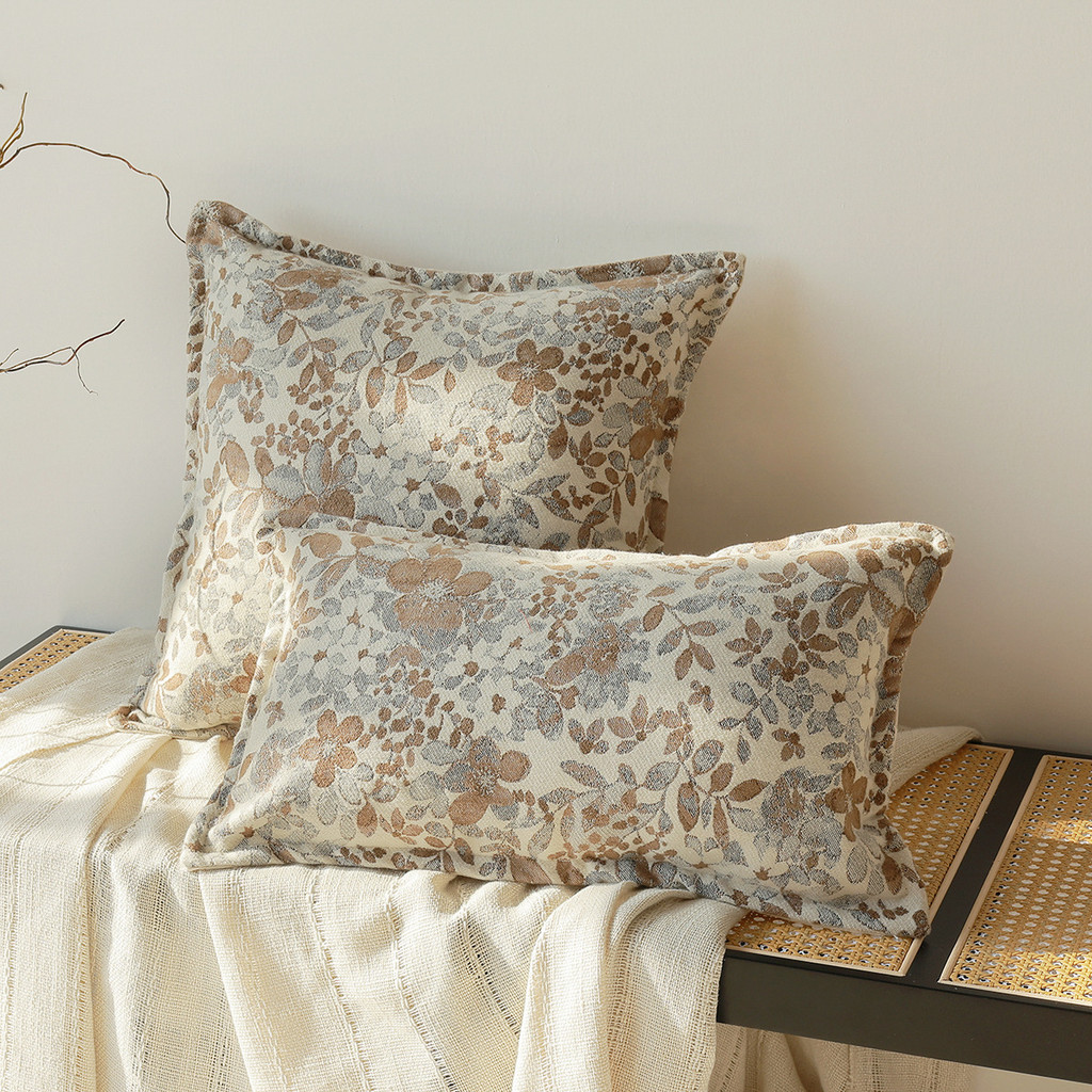Ins-Style Piped Chenille Jacquard ปลอกหมอนพื้นผิวสองด้านตกแต่งเบาะรองนั่งสําหรับโซฟา