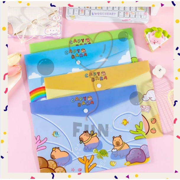 Funfinds Map Folio A4 พลาสติกตัวการ์ตูนลายโรงเรียน Office S-PO031 GS