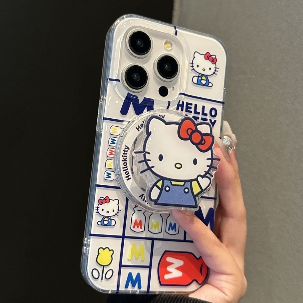 การ์ตูนการ์ตูน M Letter Line kt Cat Magnetic Bracket เหมาะสําหรับ Samsung s26ultra/s25 เคสโทรศัพท์ s24/s23fe สไตล์ใหม่ a57a56a55 หญิง a17a16a15/a37a36/note20