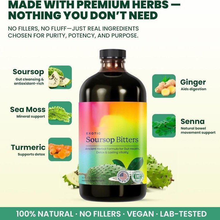 Cross-Border Soursop Bitters Soursop Bitters Organic Herbs ปรับปรุงภูมิคุ้มกันย่อยอาหาร 1.23 fc