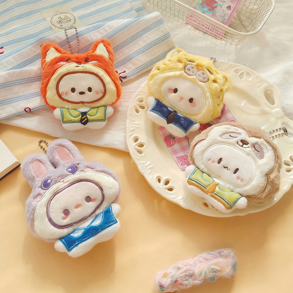 ตุ๊กตาจี้การ์ตูนสัตว์ขนาดเล็ก พร้อมสายคล้อง ของขวัญน่ารักสำหรับกระเป๋า เอสพี SP154