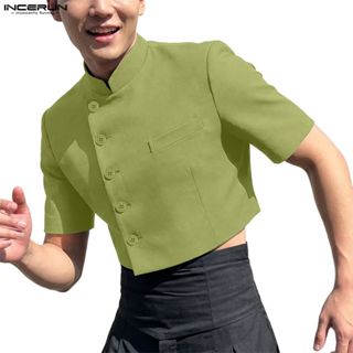 INCERUN ชุดสูทคอตั้งสําหรับผู้ชาย