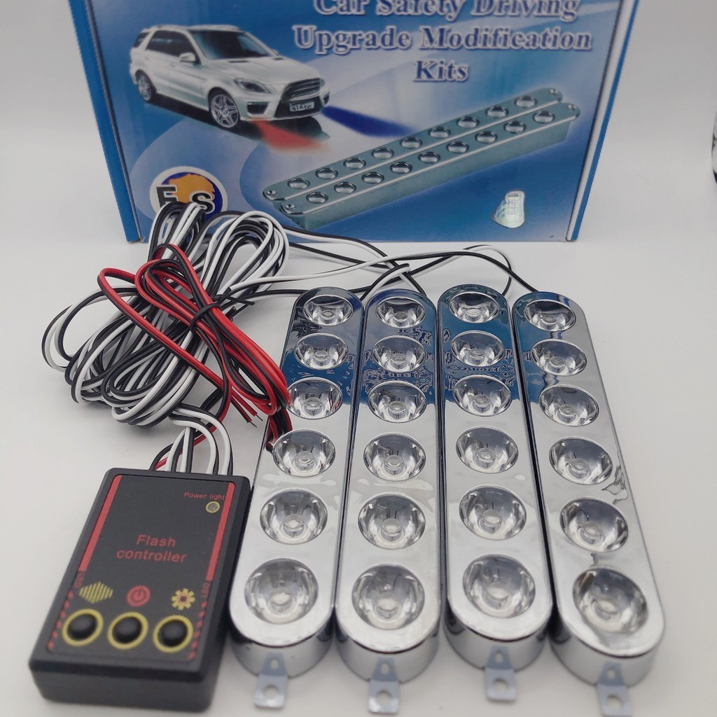 สีแดงล้วน siren ไฟไซเรน 6 ดวง 4 ช่อ รุ่น 826 สีแดง-R