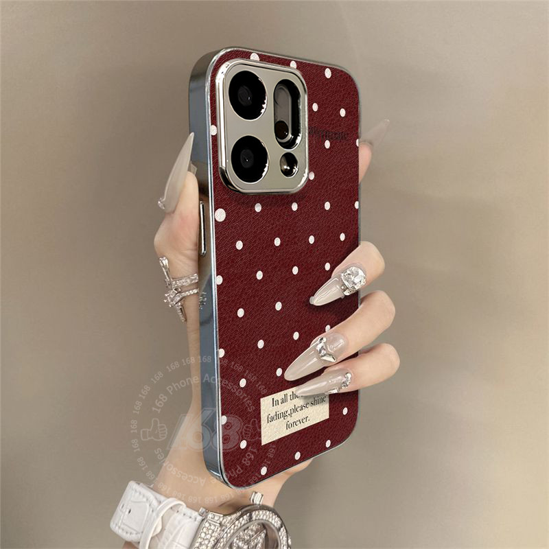 เคส OPPO Reno 14 5G เคส OPPO Reno 14 Pro 5G เคสน่ารักแฟชั่นลายจุดสีแดงสไตล์ INS กันกระแทก เคสหรูกรอบชุบเงา สำหรับสาวนักเรียนและผู้หญิง