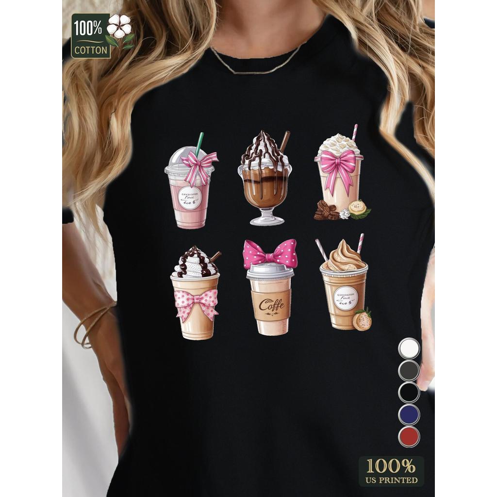 Six Distinct Iced Drinkers Pure Womens Tshirt Comfort Fit