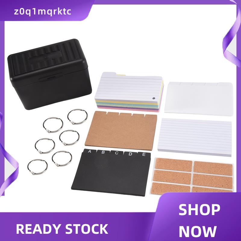 z0q1mqrktc ชุดที่ใส่การ์ด Index,กล่อง Index พร้อม 230 สารพัน, ซับในสีสันสดใส, 6 ห่วงและสติ๊กเกอร์เหม