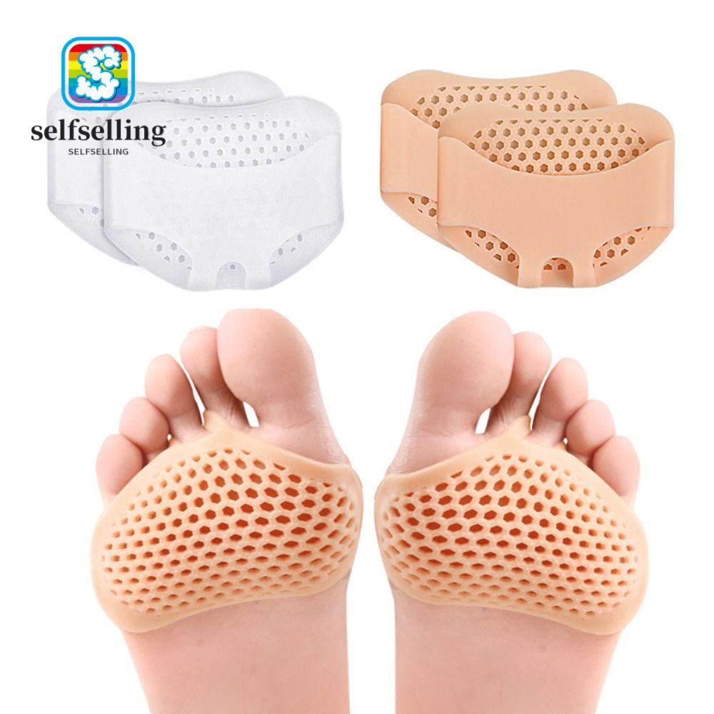 SELFS 2 ชิ้นซิลิโคนแผ่น Forefoot Insoles, เบาะ Orthotics นวดเท้า Insoles, Soft Metatarsal Foot Care เครื่องมือบรรเทาอาการปวดเท้า Care Pads