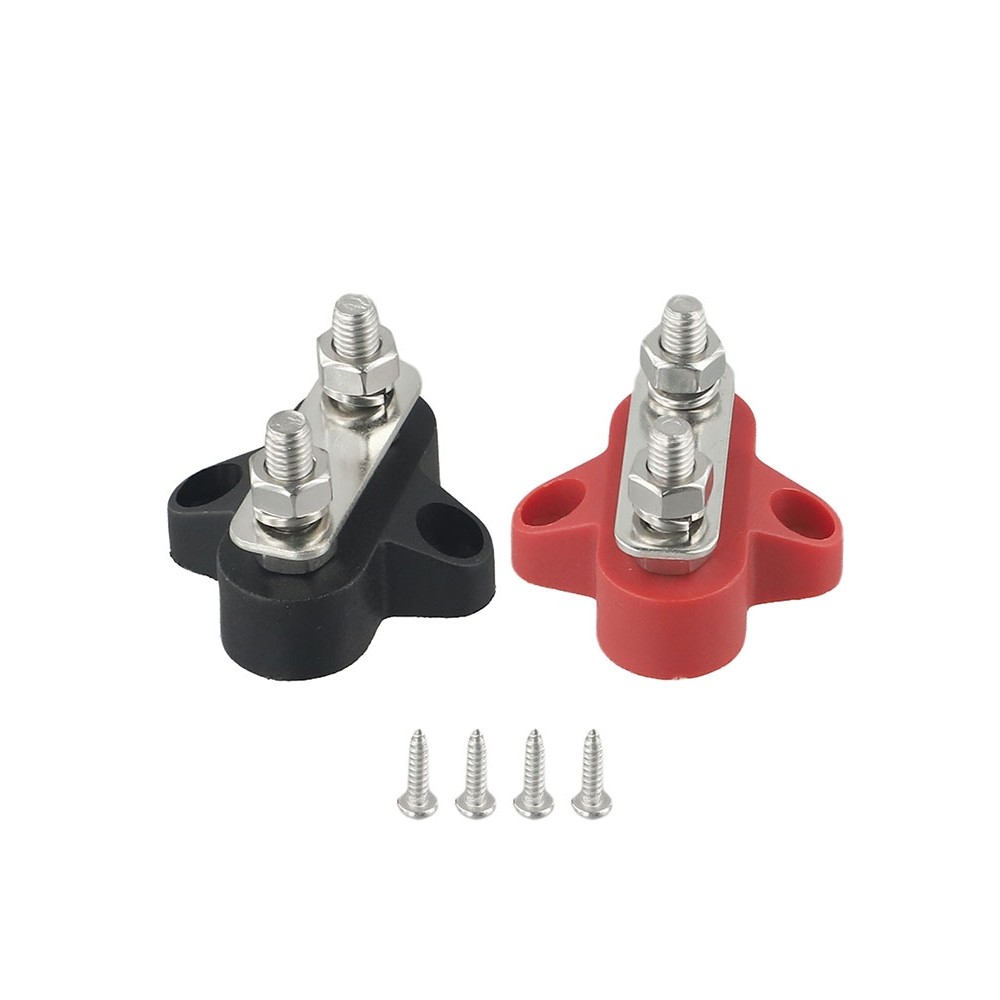 M6 Dual Connection Bolt Terminal Blocks สําหรับแบตเตอรี่ Busbar ในรถยนต์และเรือ