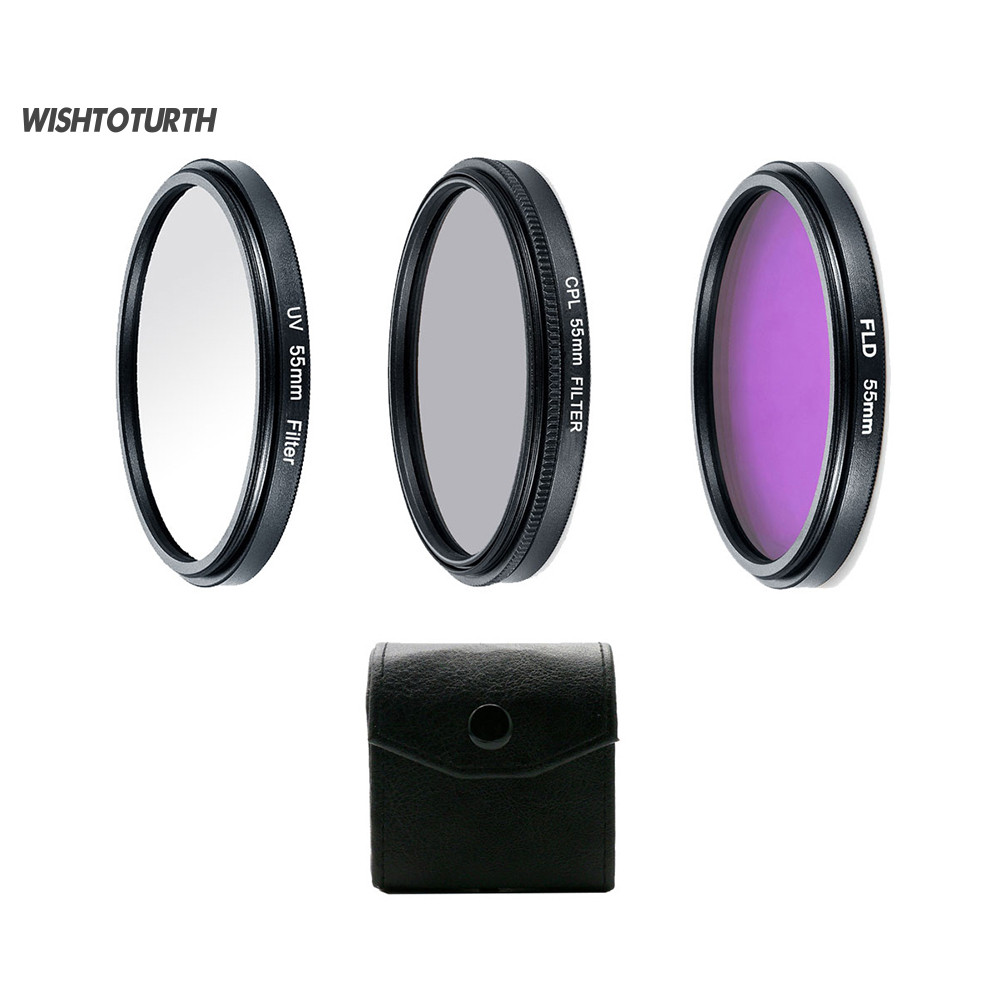 ☼WT Professional UV CPL Polarizer FLD Photo Photo Photo Photo Photo Photography Filter Kit สําหรับกล