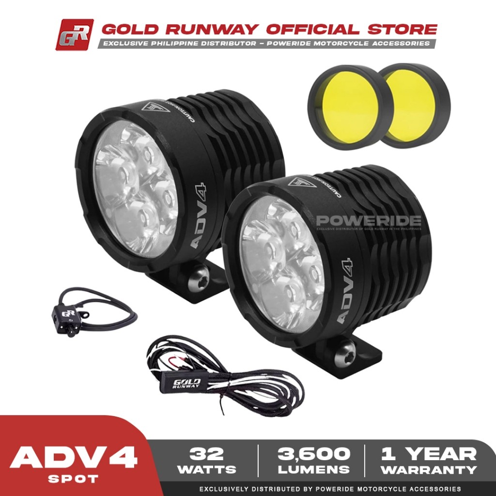 GOLD RUNWAY OFFICIAL STORE 2024 GR-ADV5 32watts Motorcycle Auxiliary LED Driving Lights Original