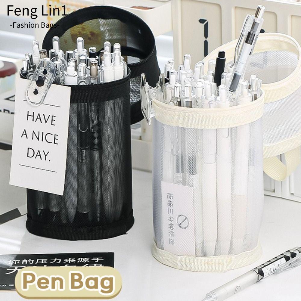 Fengling กระเป๋าปากกา, ตาข่ายปากกา Holde ประเภทดินสอ, คุณภาพสูงแบบพกพาความจุขนาดใหญ่ Back To School ของขวัญปากกากล่องโรงเรียน Office