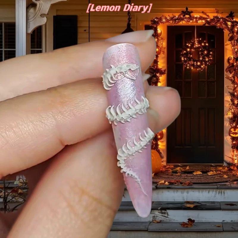 แอลดี| 1 ชิ้น 3D งูกระดูกแม่พิมพ์ตกแต่งเล็บอุปกรณ์เสริม DIY ออกแบบซิลิโคนตกแต่งเล็บแม่แบบเล็บแม่พิมพ์ใหม่