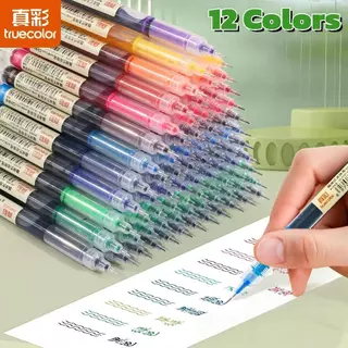 【🔥Truecolor】ปากกาเจล 0.5 มม. ปากกาโรลเลอร์ 8 สี ราคาถูก เขียนลื่น แห้งไว ปากกาเจลหลากสี ความจุขนาดใหญ่ สำหรับการทดสอบ ปากกาเจลสี