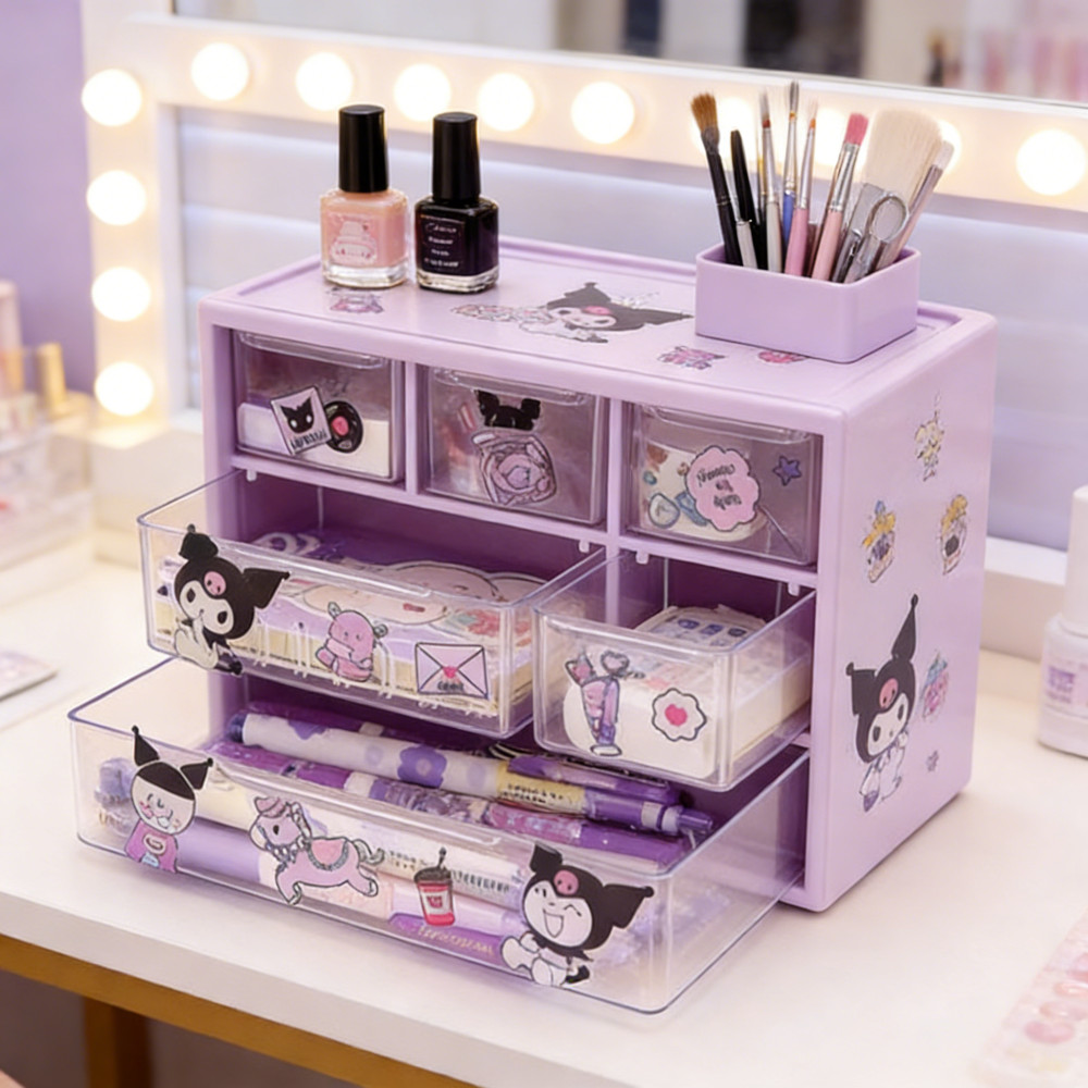 Small Stacking Aesthetic Small Drawer Mini Shelf - Makeup Organizer and Cosmetic Desk Rack