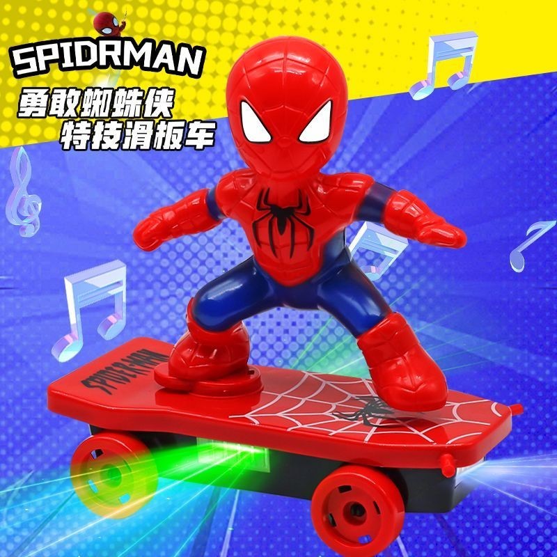 Spiderman Stunt สกู๊ตเตอร์แบบโรลโอเวอร์ Spiderman Scooter เด็กเด็กไฟฟ้าของเล่น