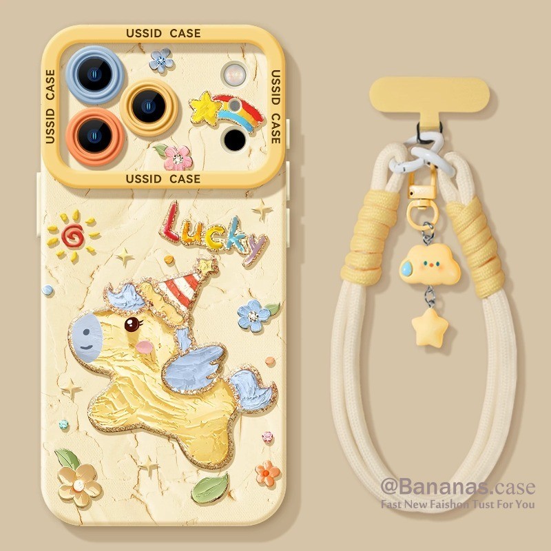 การ์ตูนสีCandyภาพวาดสีน้ํามันม้าสําหรับiPhone 17 16 15 14 13 12 11 Pro Max X XR XS Max 7 8 Plus SE2020