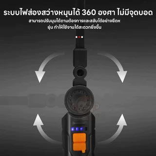 ไฟทำงานพับได้ COB ดูดแม่เหล็กสูง หมุน360° ปรับ4ระดับ กันน้ำ ชาร์จ ใช้งานนาน ตะขอซ่อน ซ่อมกลางแจ้ง