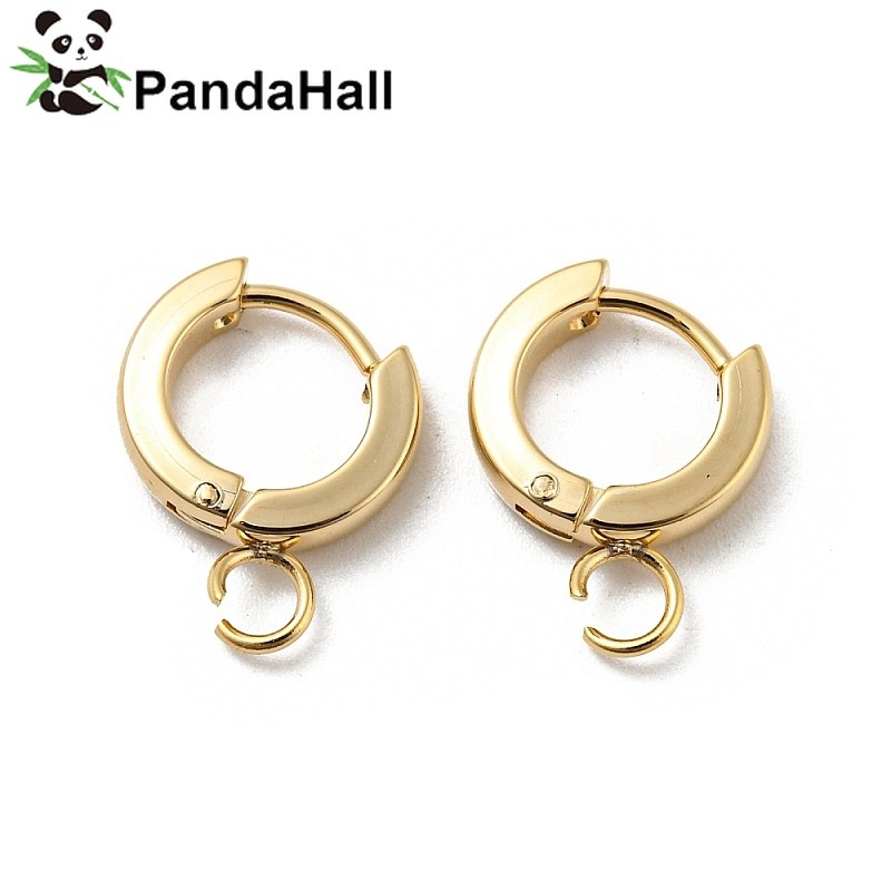 ต่างหูวงกลม Huggie Hoop สแตนเลสสตีล 316L ขนาด 11x2.5 มม. พร้อมรู 2.7 มม.