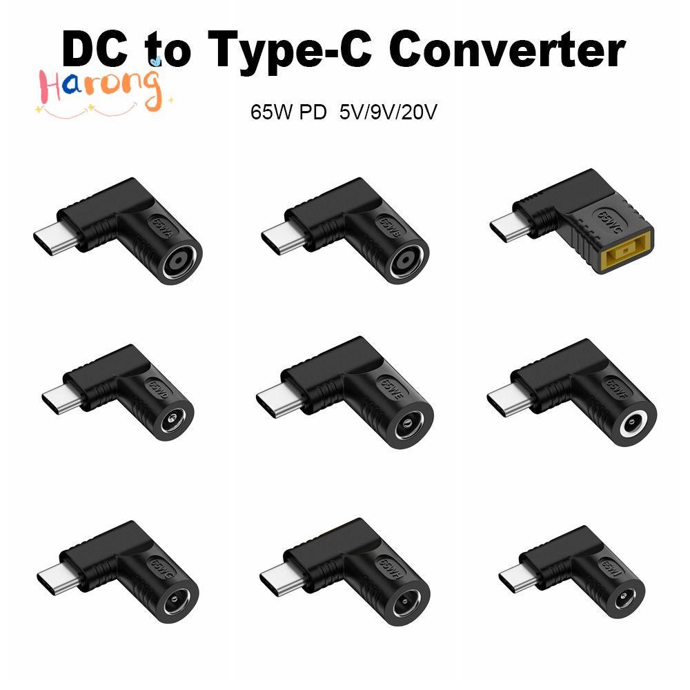 HARONG Power Adapter Professional USB C Connector 5.5X2.5 7.4X0.9 4.5X0.6mm PD 65W สําหรับ //