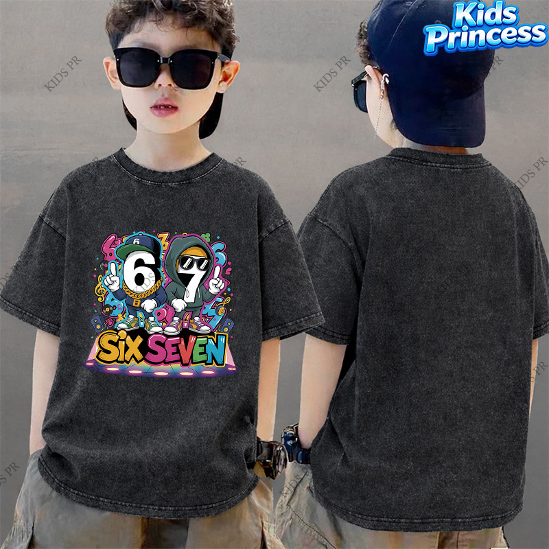 COD 2026 สินค้าใหม่ ทรงหลวม คอกลม เสื้อเด็ก kids Distressed T-shirt ผ้าฝ้าย เด็กชาย เสื้อผ้าเด็ก t-shirt S106 - รูปที่ 6