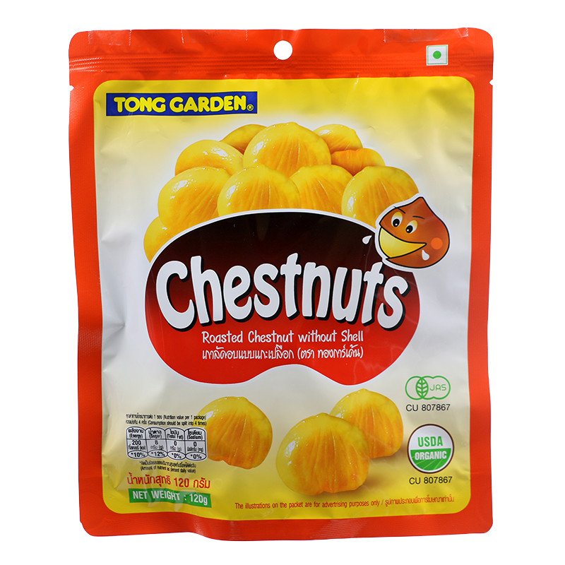 ทองการ์เด้นเกาลัดแกะเปลือก 120กรัม Tonggarden Roasted Chestnut without Shell 120g. [หมายเลขบาร์โค้ด 8850291101922]