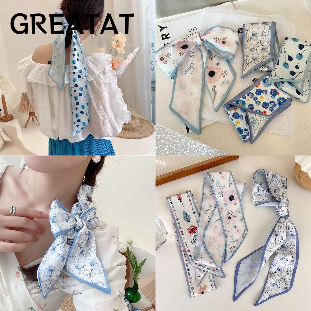 ผ้าผูกผมลายกุหลาบพร้อมกระเป๋าคล้องไหล่แบบฝรั่งเศส สไตล์หรูหราสำหรับผู้หญิง